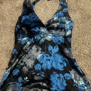 The Limited Blue Floral Halter Top
